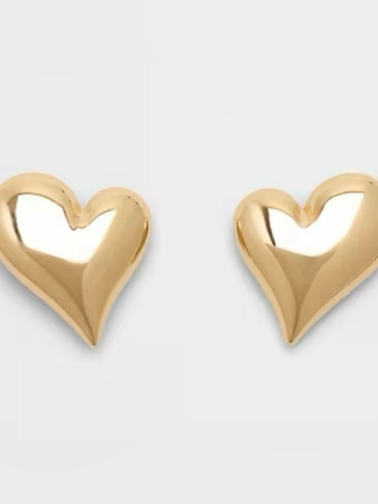 Banana Republic Gold Heart Stud Earrings New